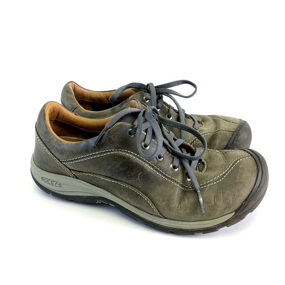 Keen Shoes - Keen Presidio II Gray Leather Lace Up Shoe Sneaker  Active 1019500 Women 8.5